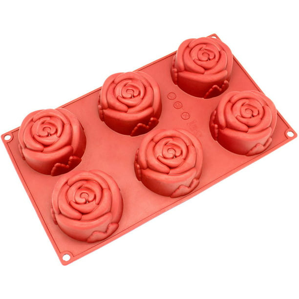 Details about   6 Cavities Silicone Rose Flower Cake Mold Soap Mold Candy Chocolate Baking Mould 